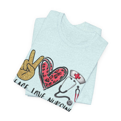 Peace Love Nursing Stethoscope Graphic Tee