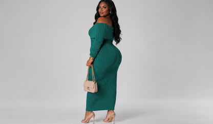 Off Shoulders Stretch Dress