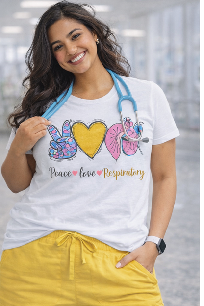 Peace Love Respiratory Therapist Tee